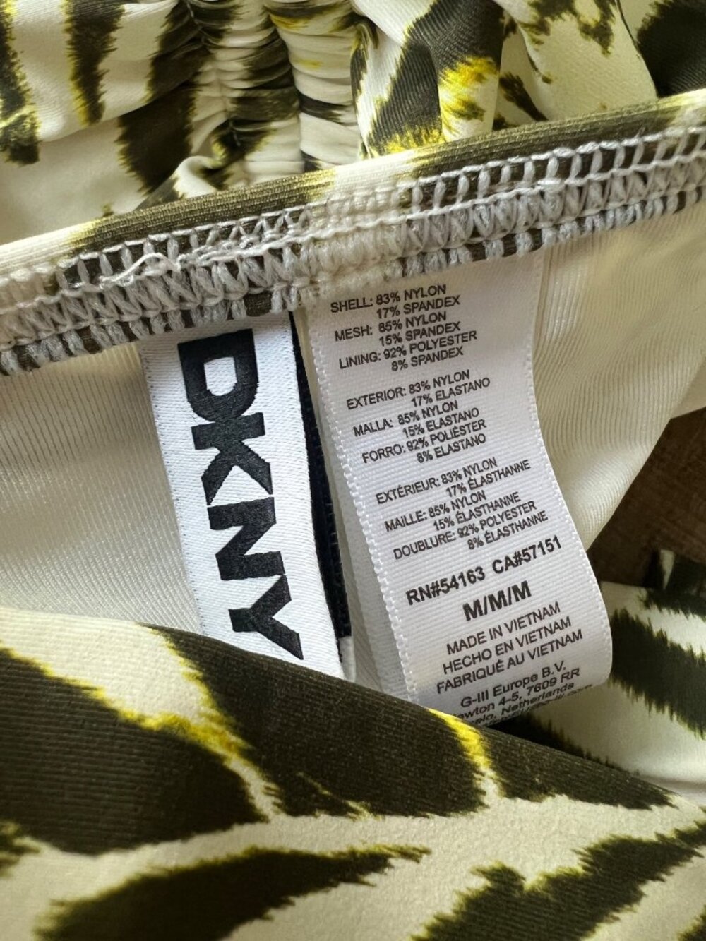 DKNY Tiki Floral Shirred Side Tie Plunge One Piece Swimsuit size M - Picture 7 of 7